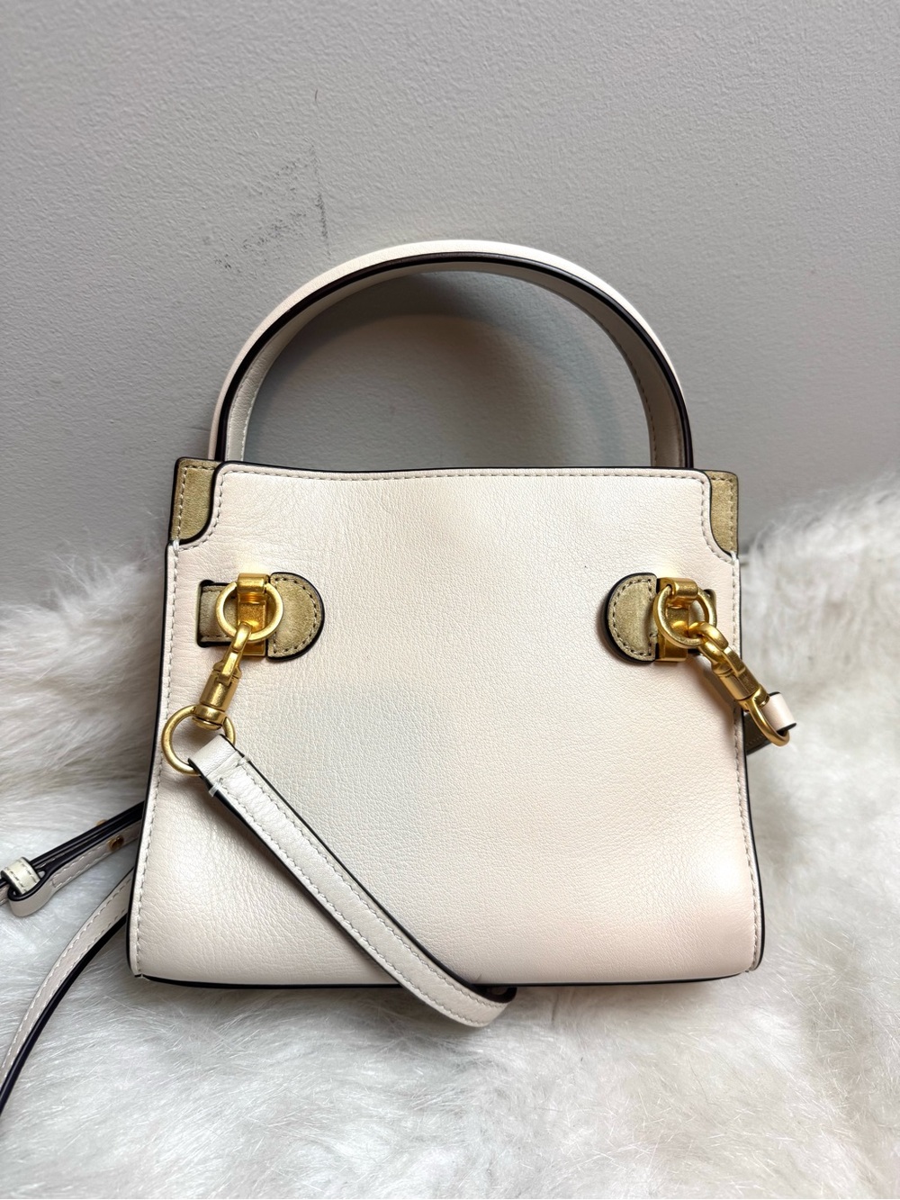 Tory Burch Petite Lee Radziwill Leather Suede Bag - Picture 7 of 12